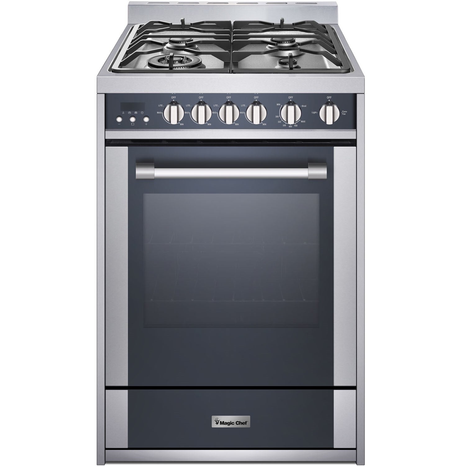 Magic Chef 24" Gas Freestanding Range, Convection Oven Stainless Steel