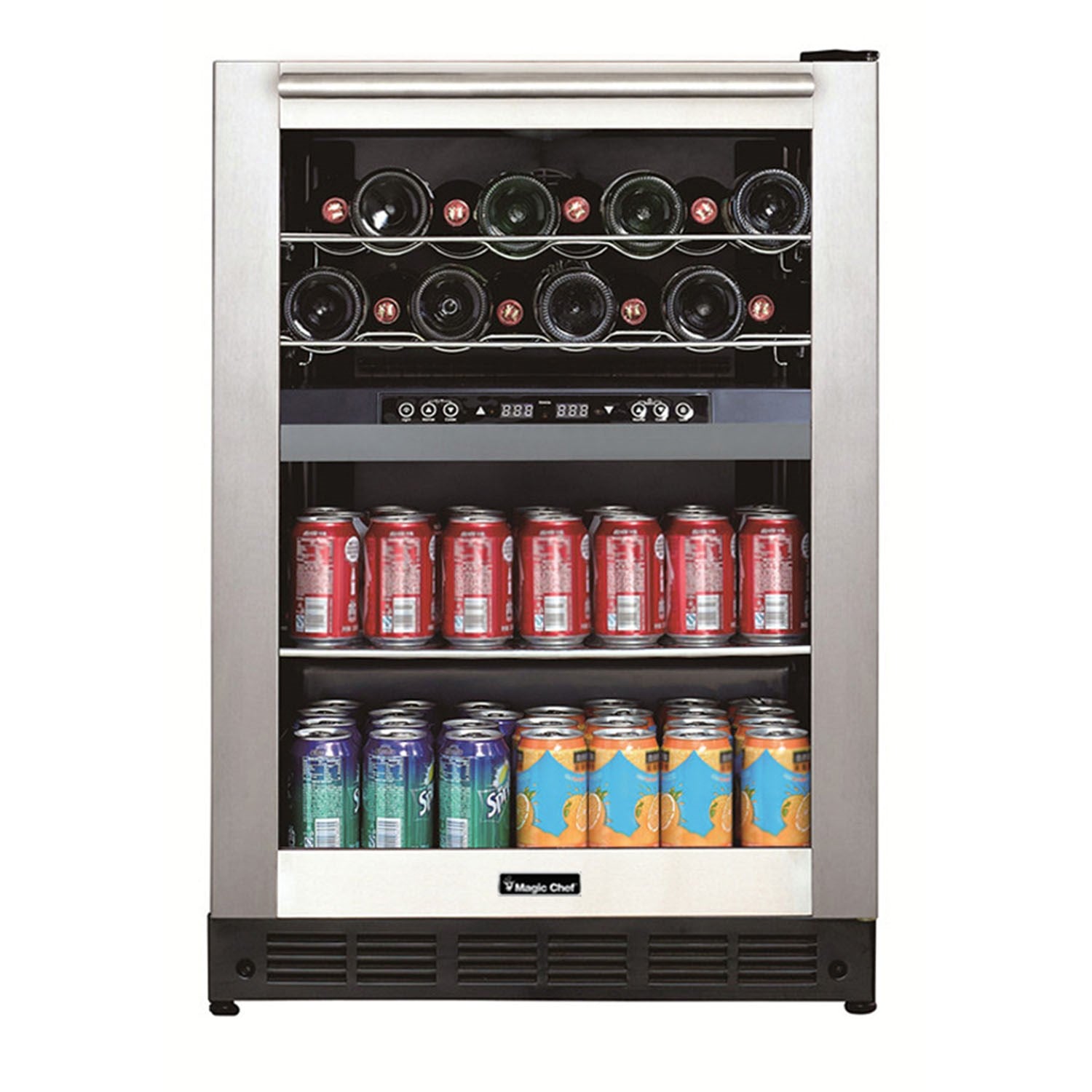 Magic Chef Dual Zone Built-In Wine and Beverage Cooler Stainless Steel