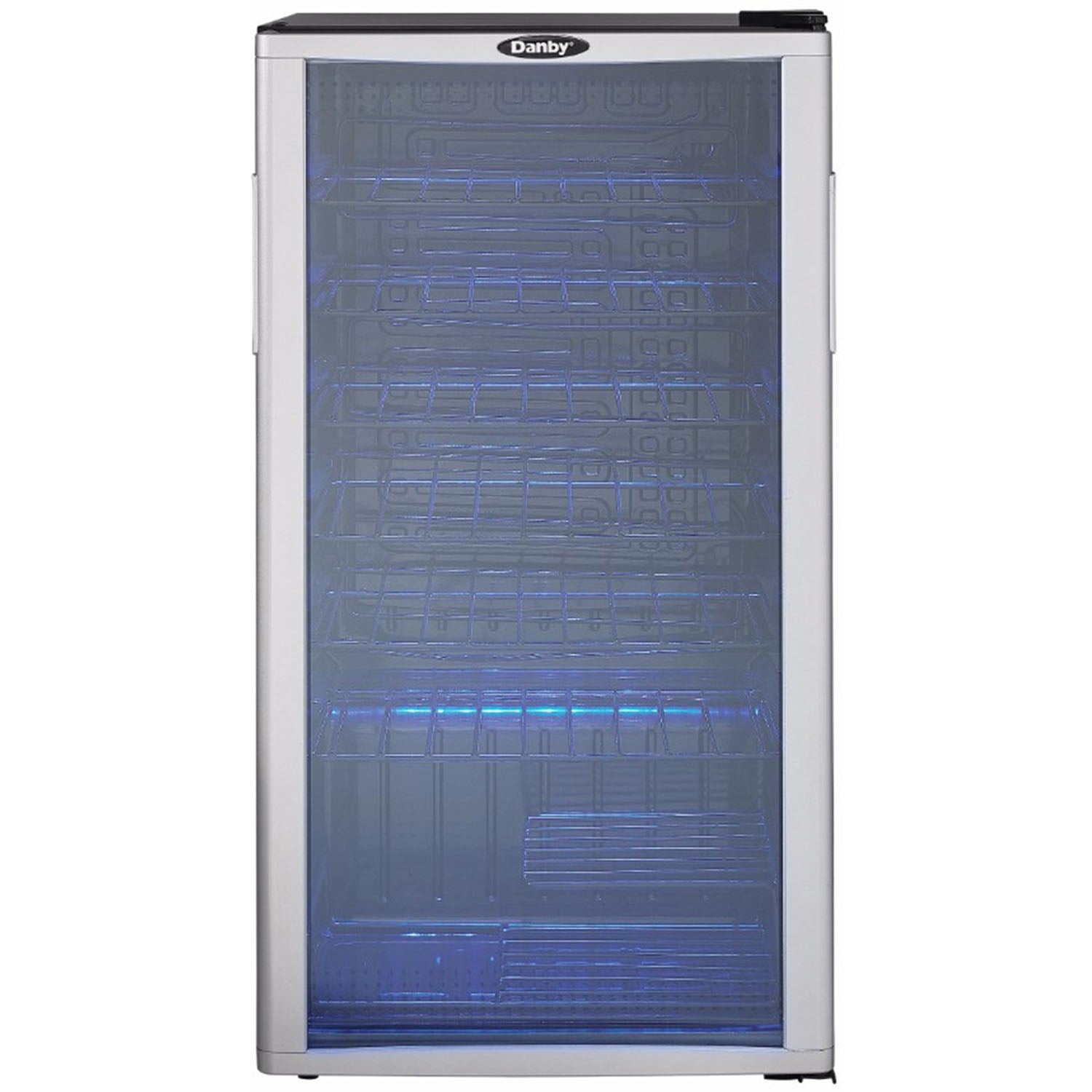 Danby 35 Bottle Freestanding Wine Cooler, Reversible, Tempered Glass Door Black/Platinum