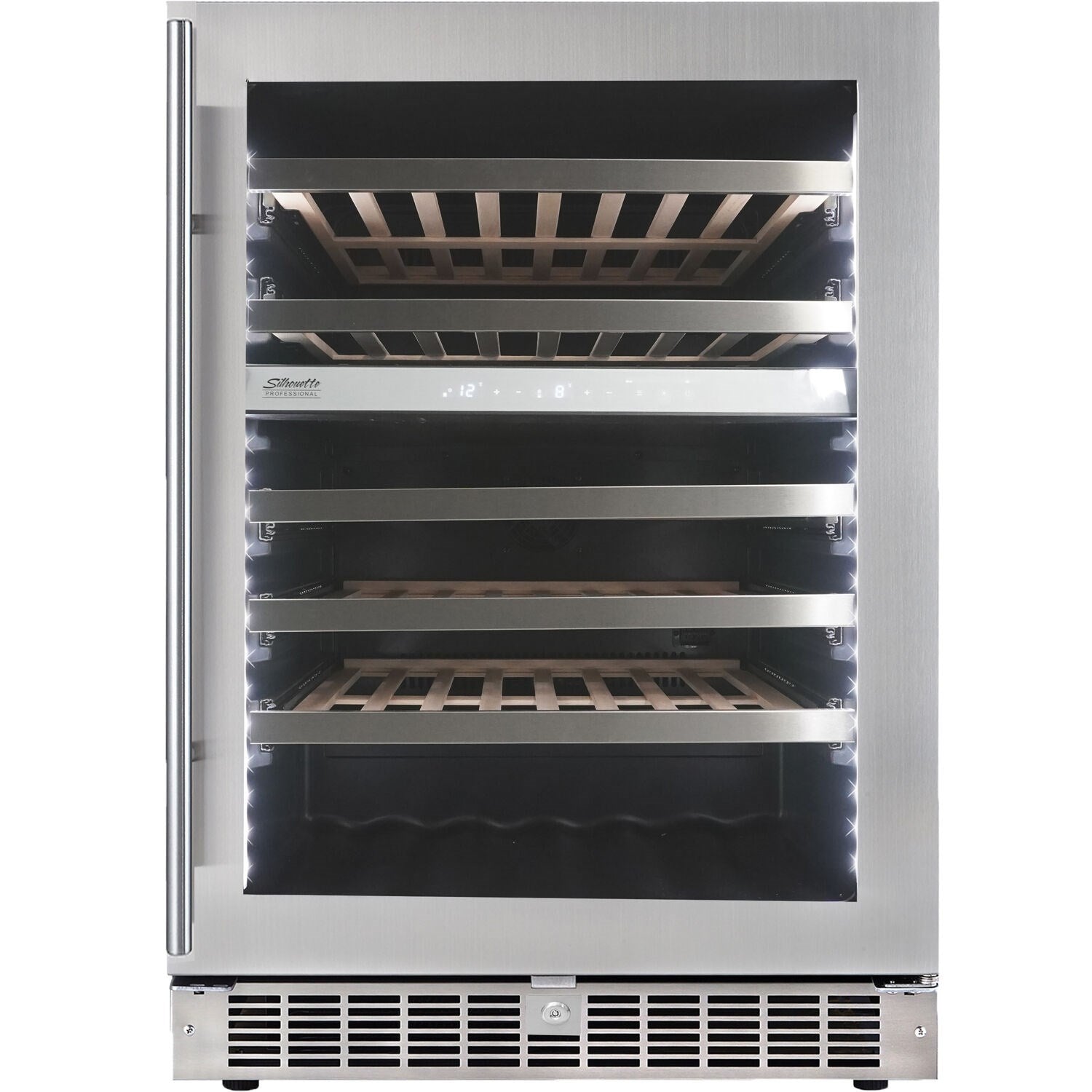 Danby 51 Bottle Integrated Wine Cooler, Low-E Dual Pane Door, Pro Style Handle Black/Stainless Steel