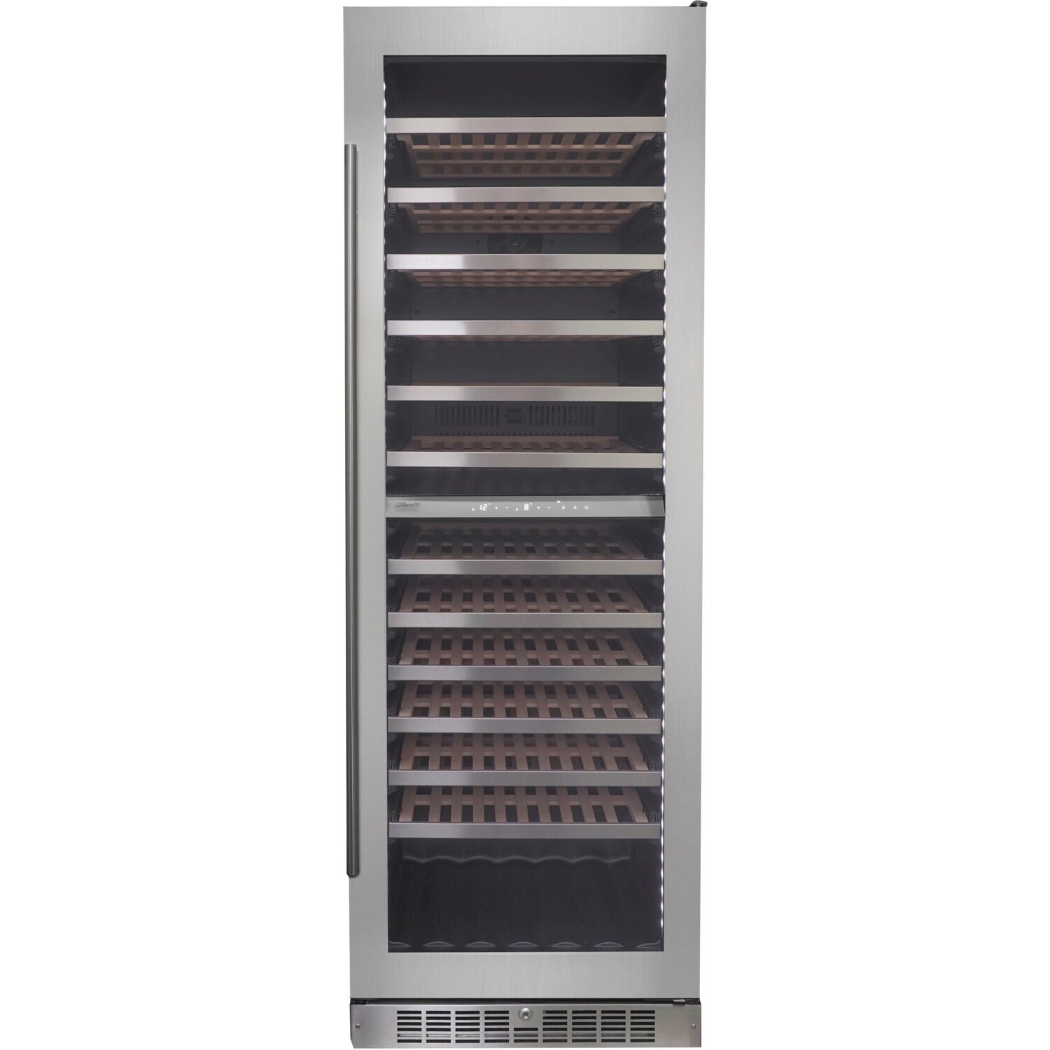 Danby Silhouette Integrated Wine Cooler, Holds 129 Bottles, Towel Bar Handle Black/Stainless Steel