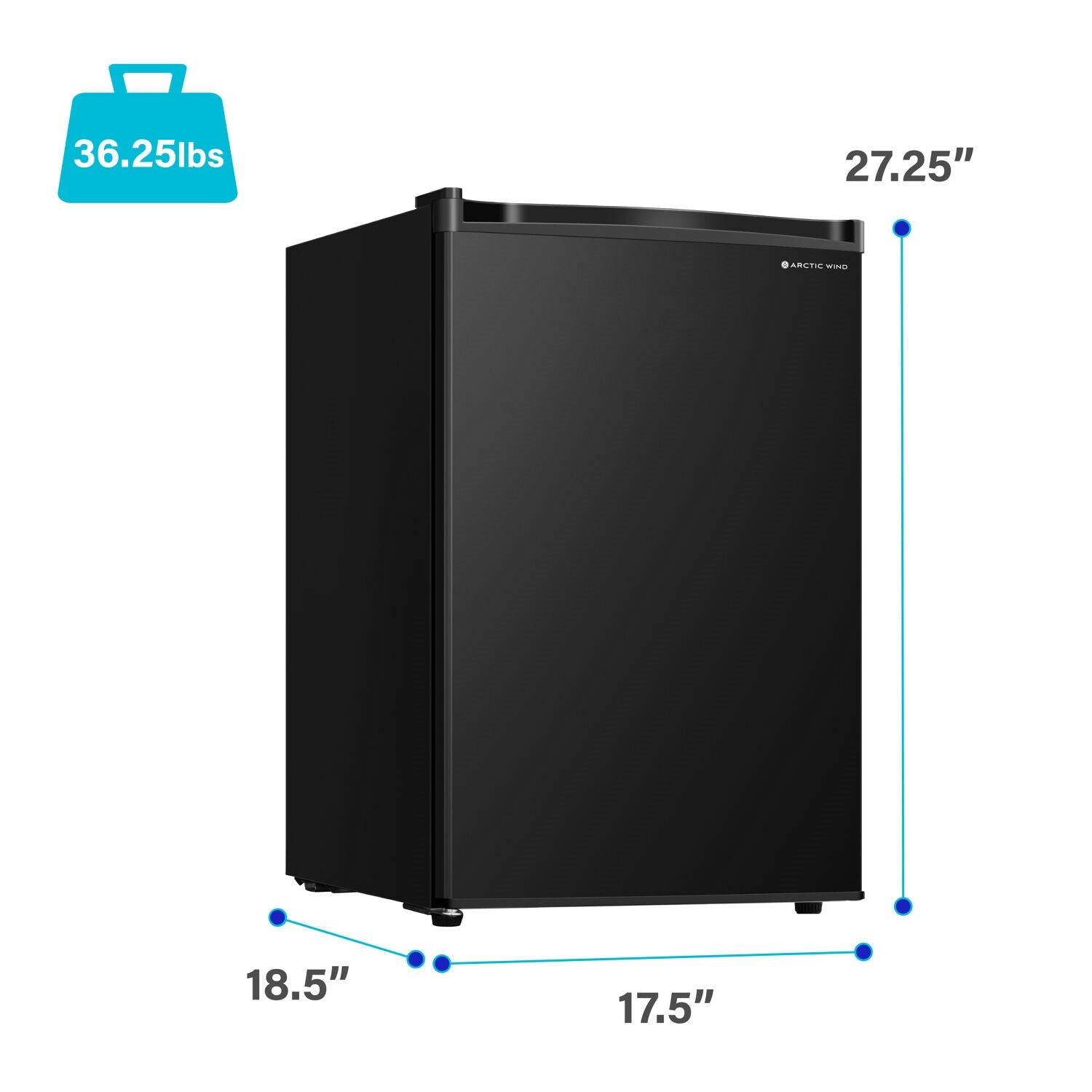 Arctic Wind 2.6 CuFt Single Door Compact Refrigerator Black