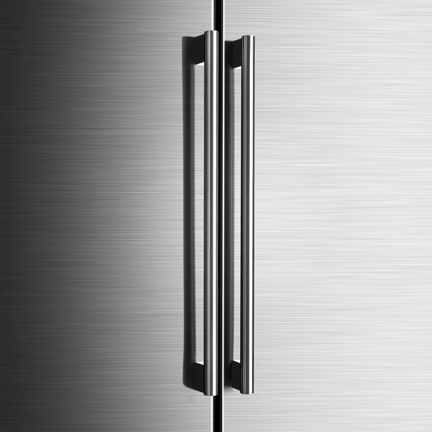 Galanz 18 CuFt Counter-Depth French Door Refrigerator, Icemaker Stainless Steel