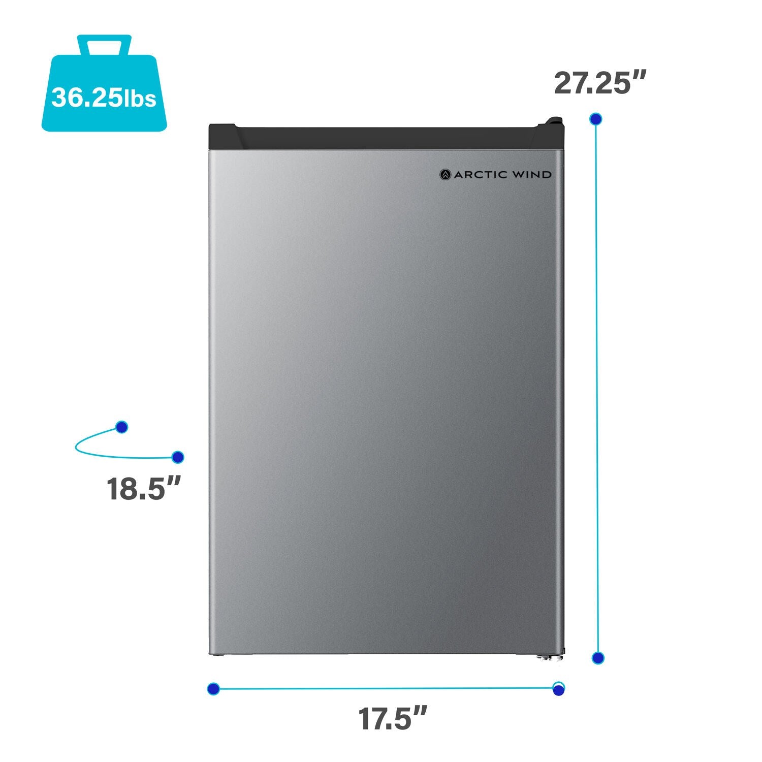 Arctic Wind 2.6 CuFt Single Door Compact Refrigerator Silver