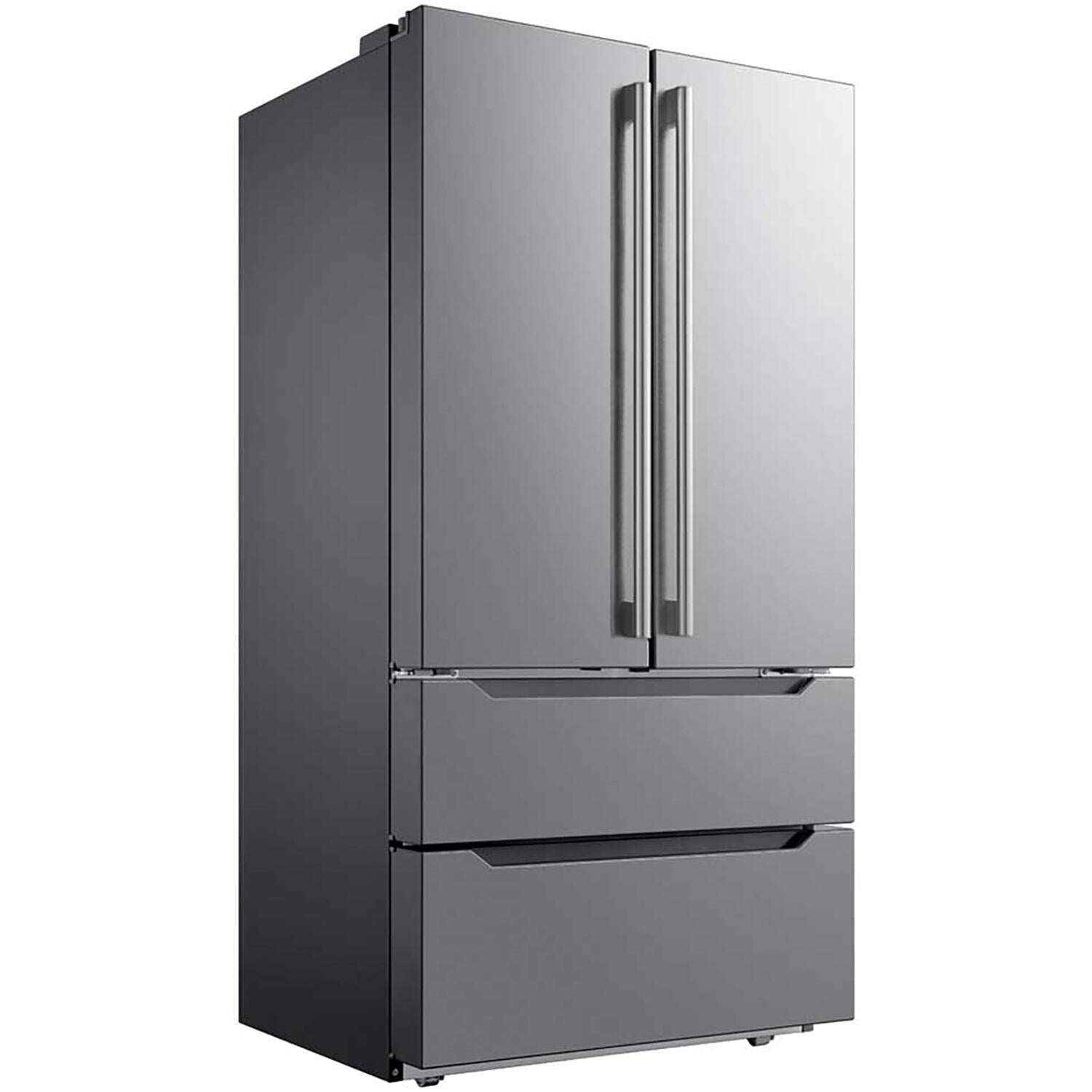 Midea 23 CuFt Counter-Depth 4-Door French Door Refrigerator Stainless Steel