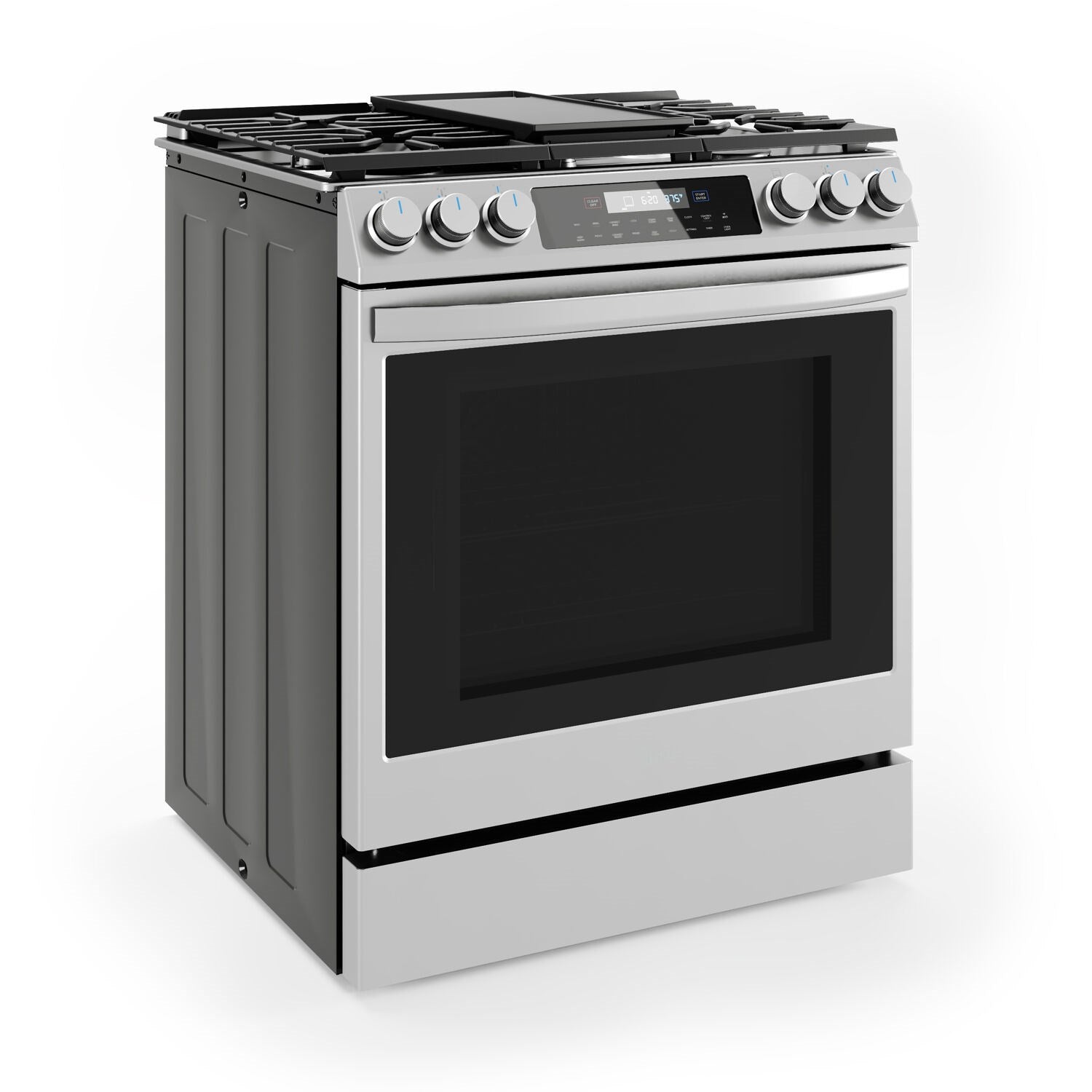 Midea 6.1 CuFt 30" Gas Range, Convection, Wi-Fi  Stainless Steel