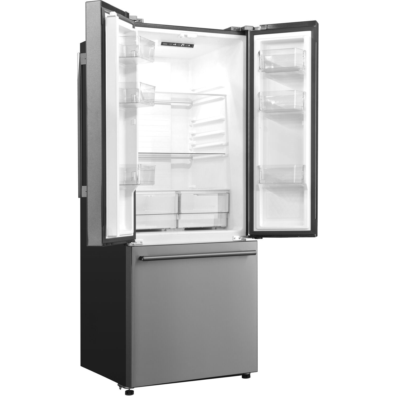 Galanz 16 CuFt French Door Refrigerator, Ice Maker Stainless Steel