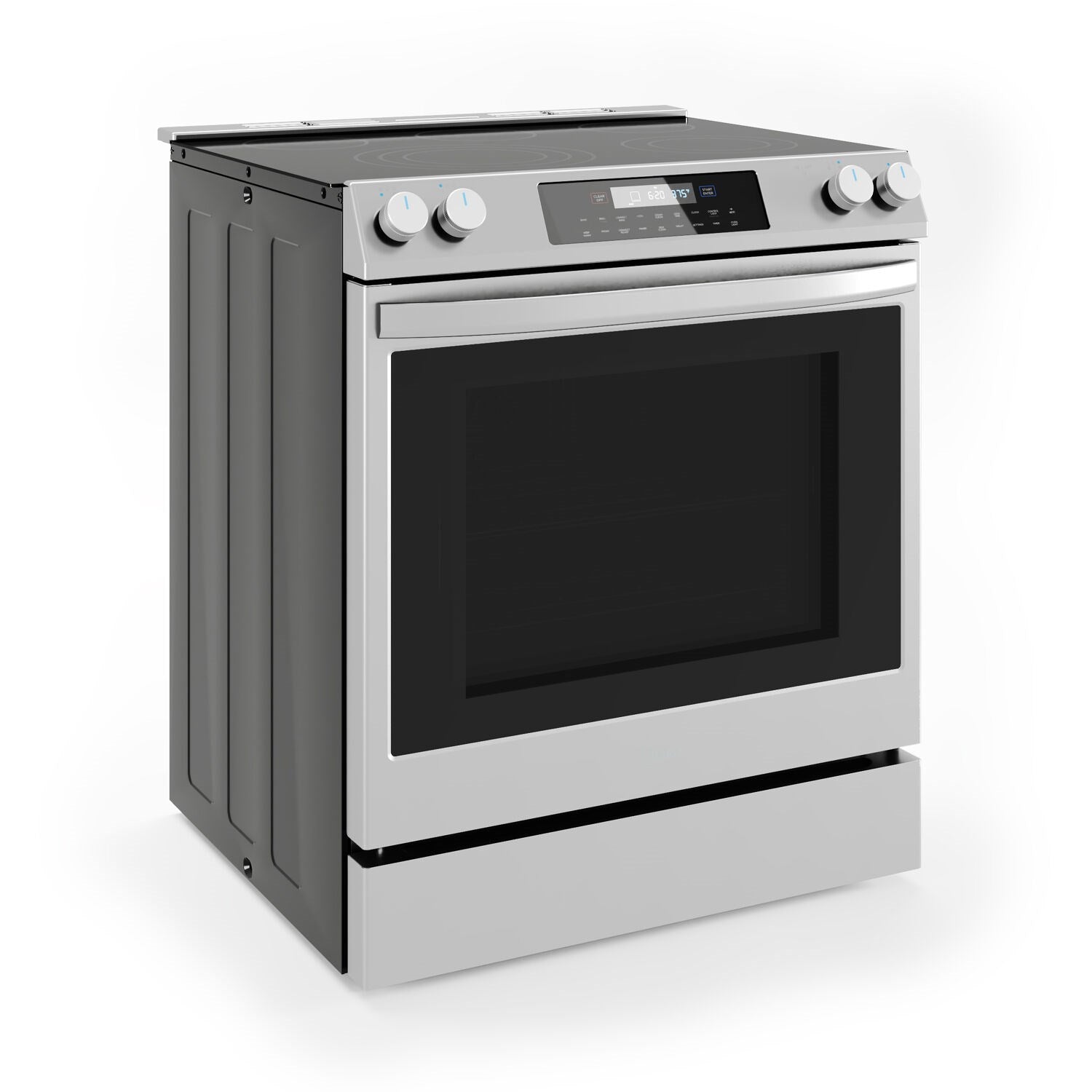 Midea 6.3 CuFt 30" Electric Slide-in Range, Convection, Wi-Fi Stainless Steel