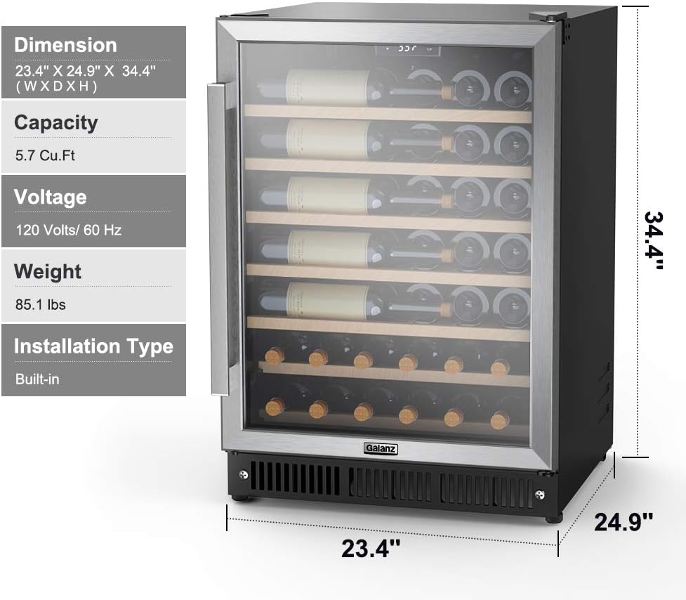 Galanz 5.7 CuFt Built-In Wine Cooler Stainless Steel