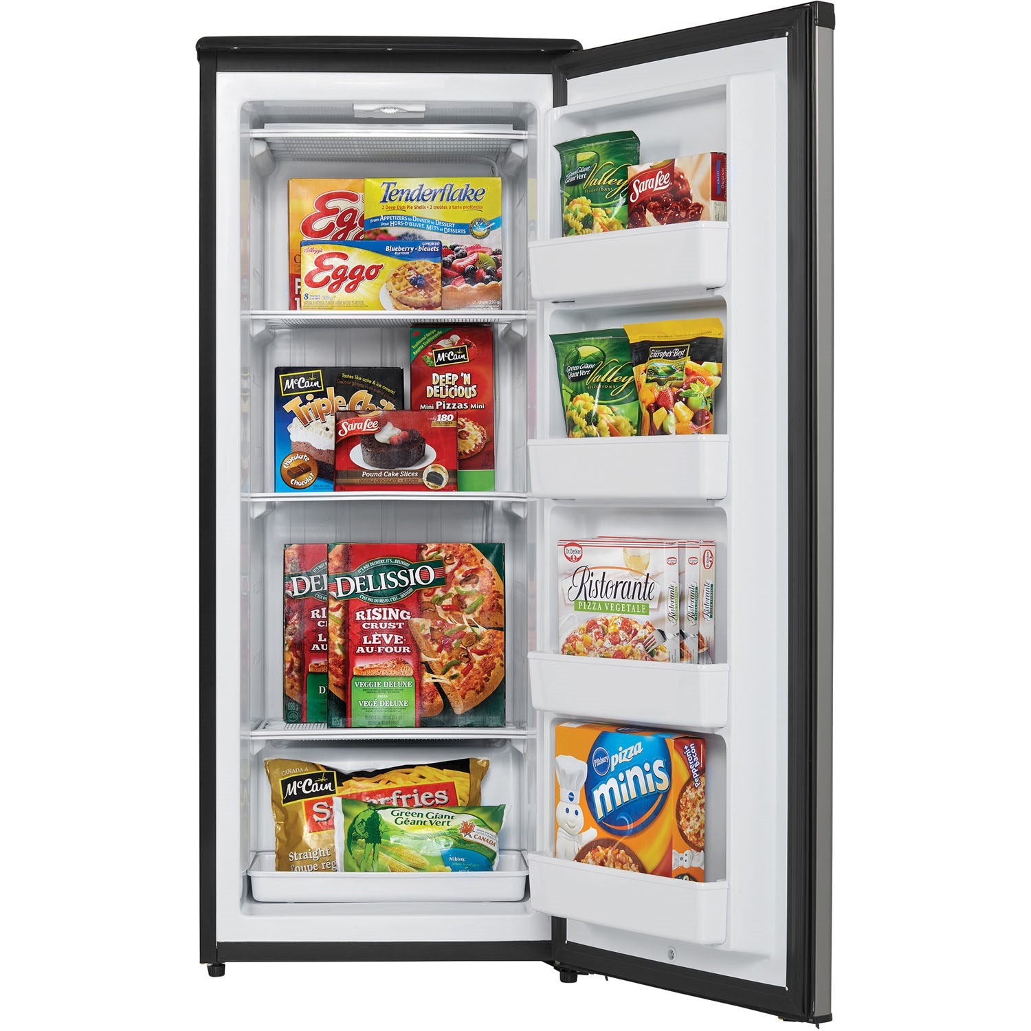 Danby 8.5 CuFt Upright Freezer, Manual Defrost, ESTAR, 5-Year Warranty Stainless Steel