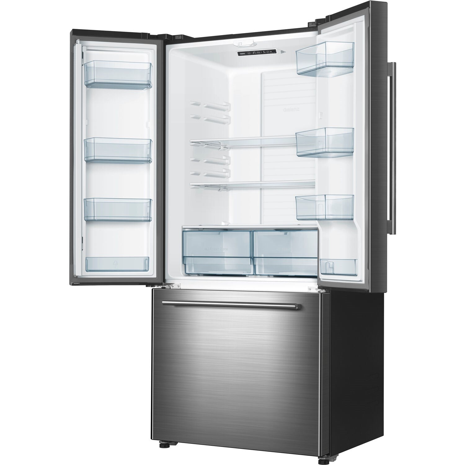 Galanz 18 CuFt Counter-Depth French Door Refrigerator, Icemaker Stainless Steel