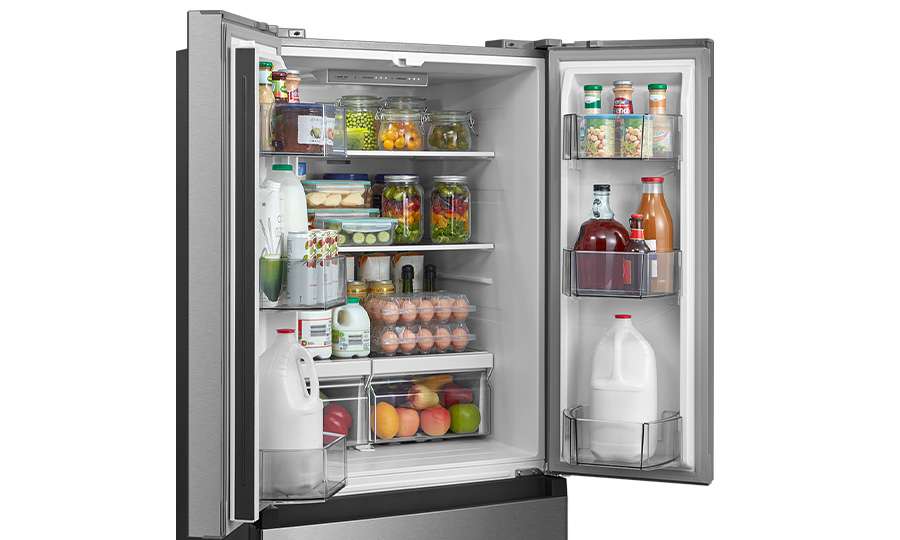 Midea 18 CuFt French Door Refrigerator, 30", Non-Dispense Stainless Steel